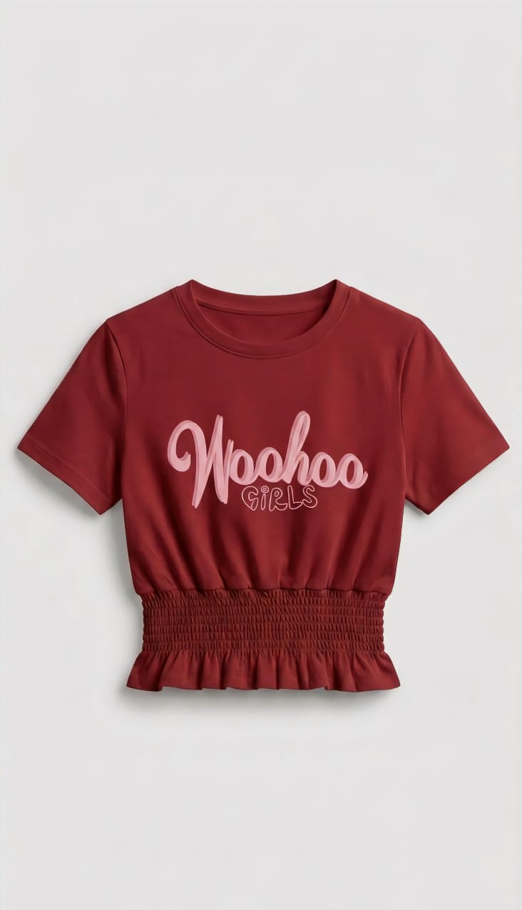 Casual Girly Graphic Peplum Tee